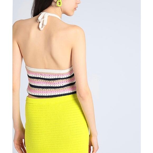 Vero Moda SHAJI COTTON BLEND KNIT HALTER TOP BIRCH STRIPES. Size M. NWOT - Picture 4 of 9